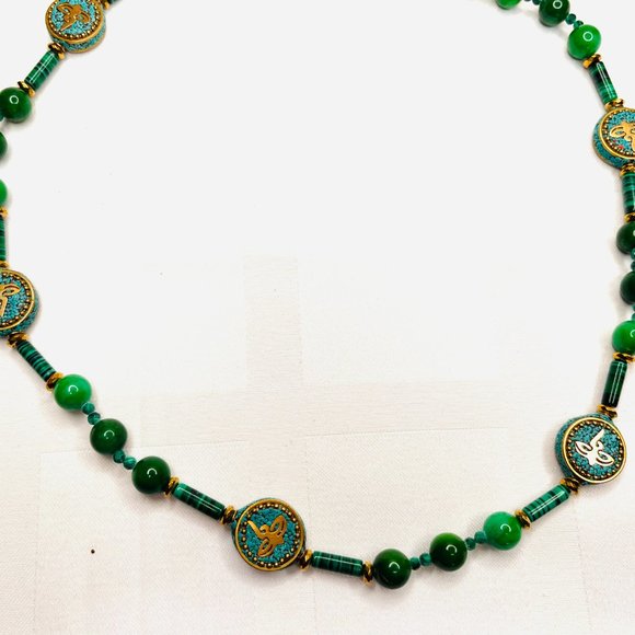 💚 Handmade Jade & Malachite Necklace – Tibetan Ethno Style by Sana Biden - Picture 4 of 6